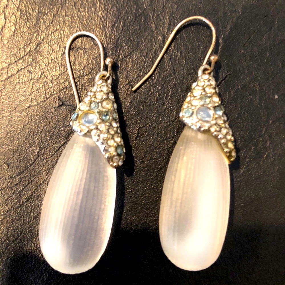 Alexis Bittar Crystal encrusted drop earrings